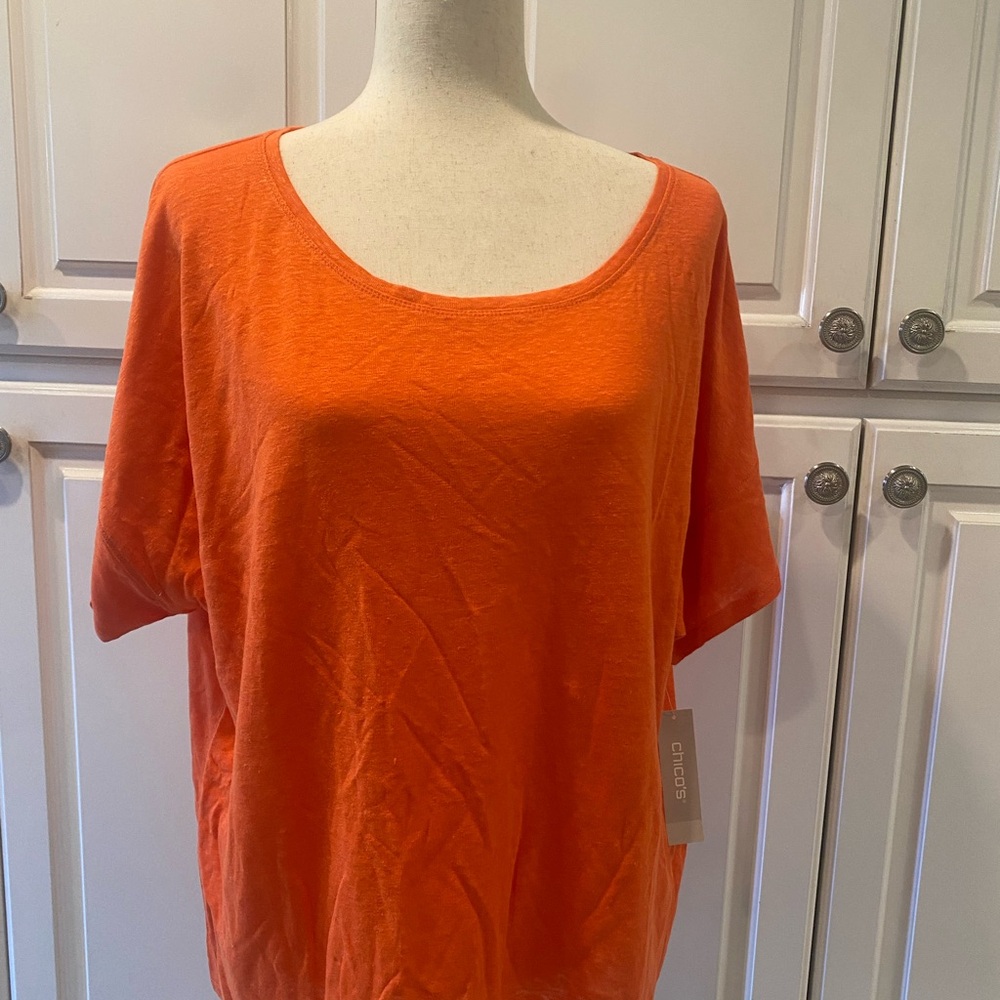 Chico's Orange Scoop Neck Top